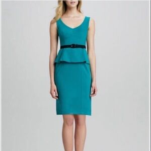 Nanette Lepore Marmalade Peplum Green Dress Size 10